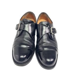 Casual Fridays Shoes Men's Size 11.5 M Black Leather Single Strap Monk Cap Toe